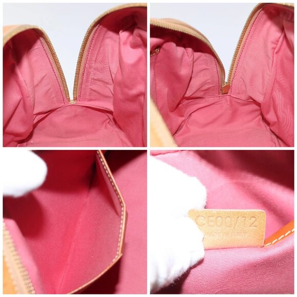 CELINE C Macadam Canvas Hand Bag Suede Pink Gold Auth - Picture 15 of 16